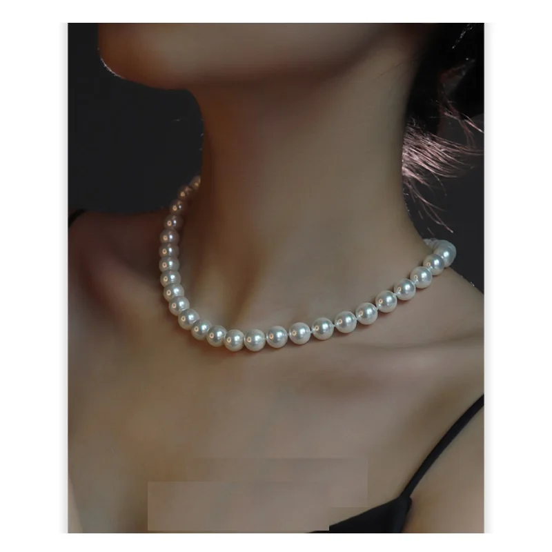 Imitation Pearl Necklace for Women's High-end Imitation Pearl Versatile Beaded Collarbone Chain