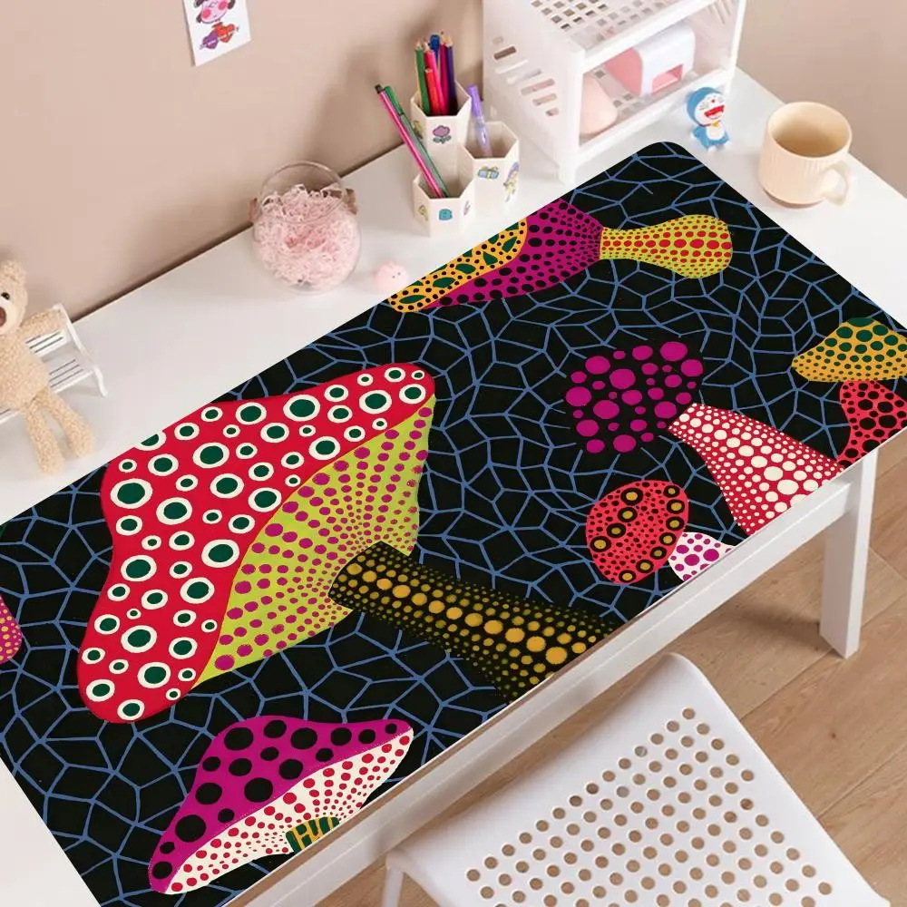 Y-YAYOI-KUSAMA Art Mouse Pad XXL 800x400mm Gaming MousePad desk decor Large Mouse pad Gamer Mause Carpet PC Desk Mat keyboard pa