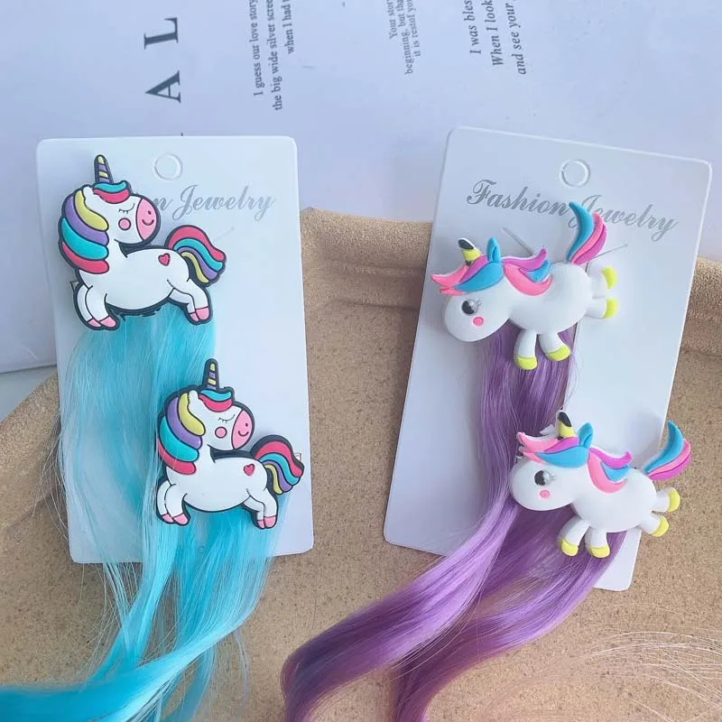 

1pc Colorful Hairpins Hair Accessories Kids Girls Hairclip Barrettes Children Unicorn Fake Hair Twist Braid Headdress Hair Clips