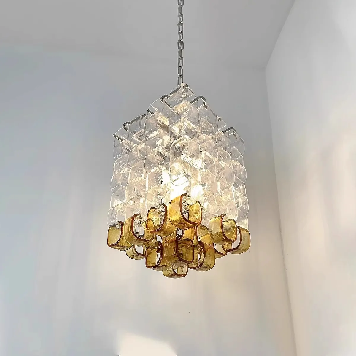 Glass Ice Cube Clear LED Chandelier ，Dining Room, Living Room, Bedroom Home Lighting Decorative Pendant Lights Colour Shades