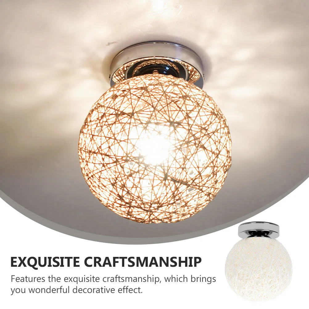 

Ceiling Lamp Light Bedroom LED Metal Home Decor Round Lampshade Household