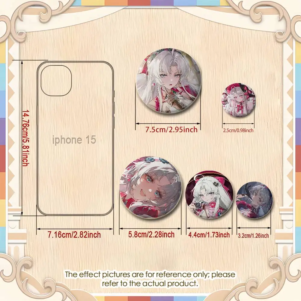 Carlotta Cute Wuthering Waves Badges Round Exquisite Badge Brooches Creative Pins Untuk Pakaian Topi Ransel Hadiah Aksesoris