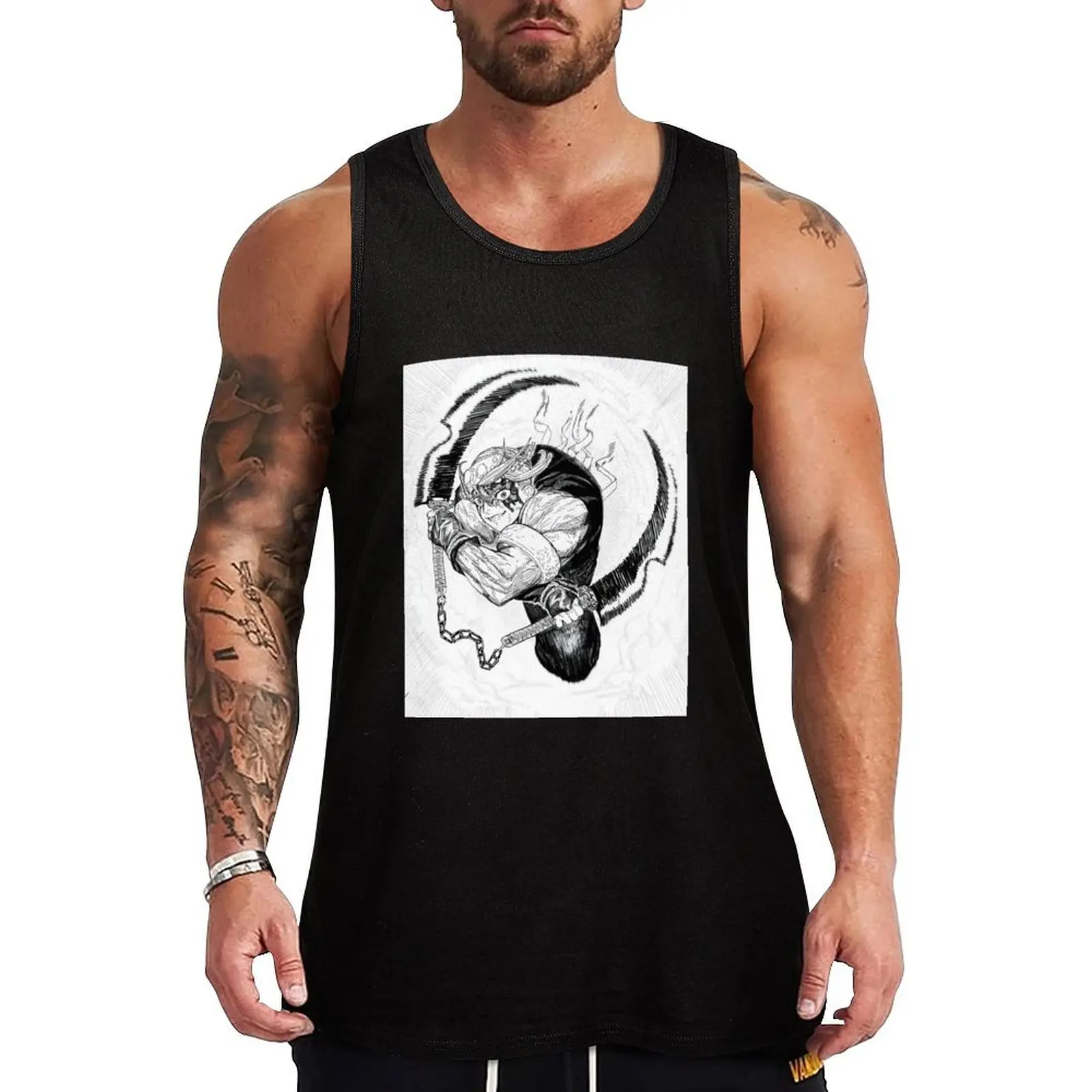 

Uzui tengen kimetsu no yaiba Tank Top running shirt underwear Men's summer clothes 2025 Bodybuilding clothing man