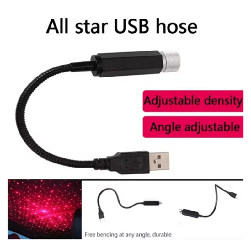 ABJI-Mini LED سقف السيارة ستار ليلة كشاف ضوئي جو غالاكسي مصباح USB ديكور للسيارات سقف غرفة ديكور السقف