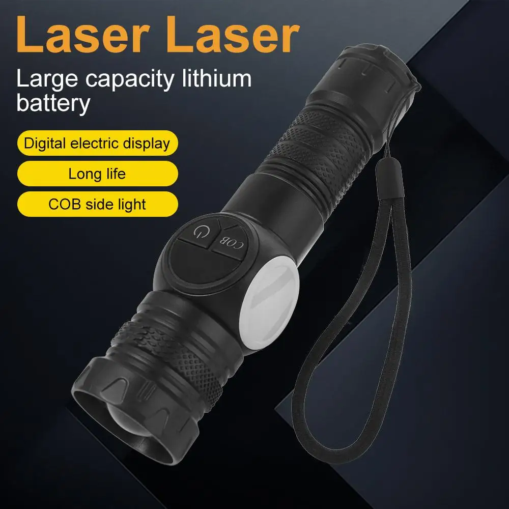 

USB Rechargeable LED Flashlight Zoom Spotlight Waterproof Display Torch Transformer Focal Searchlight Camping Light Hiking