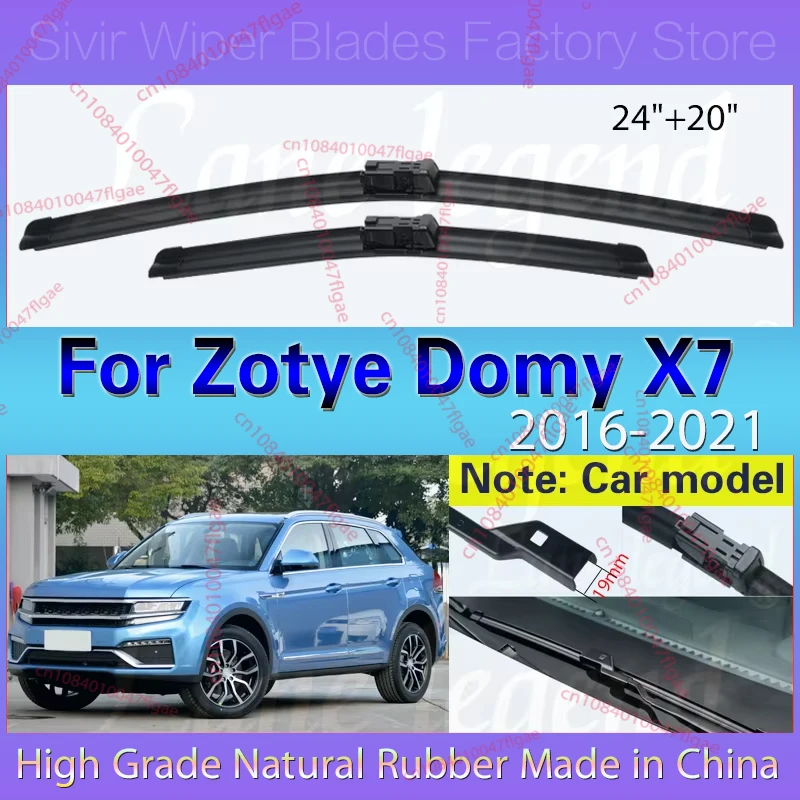 

For Zotye Domy X7 2016 2017 2018 2019 2020 2021 Wiper Front Wiper Blades Windshield Windscreen Clean Window Rain Brushes 24"+20"
