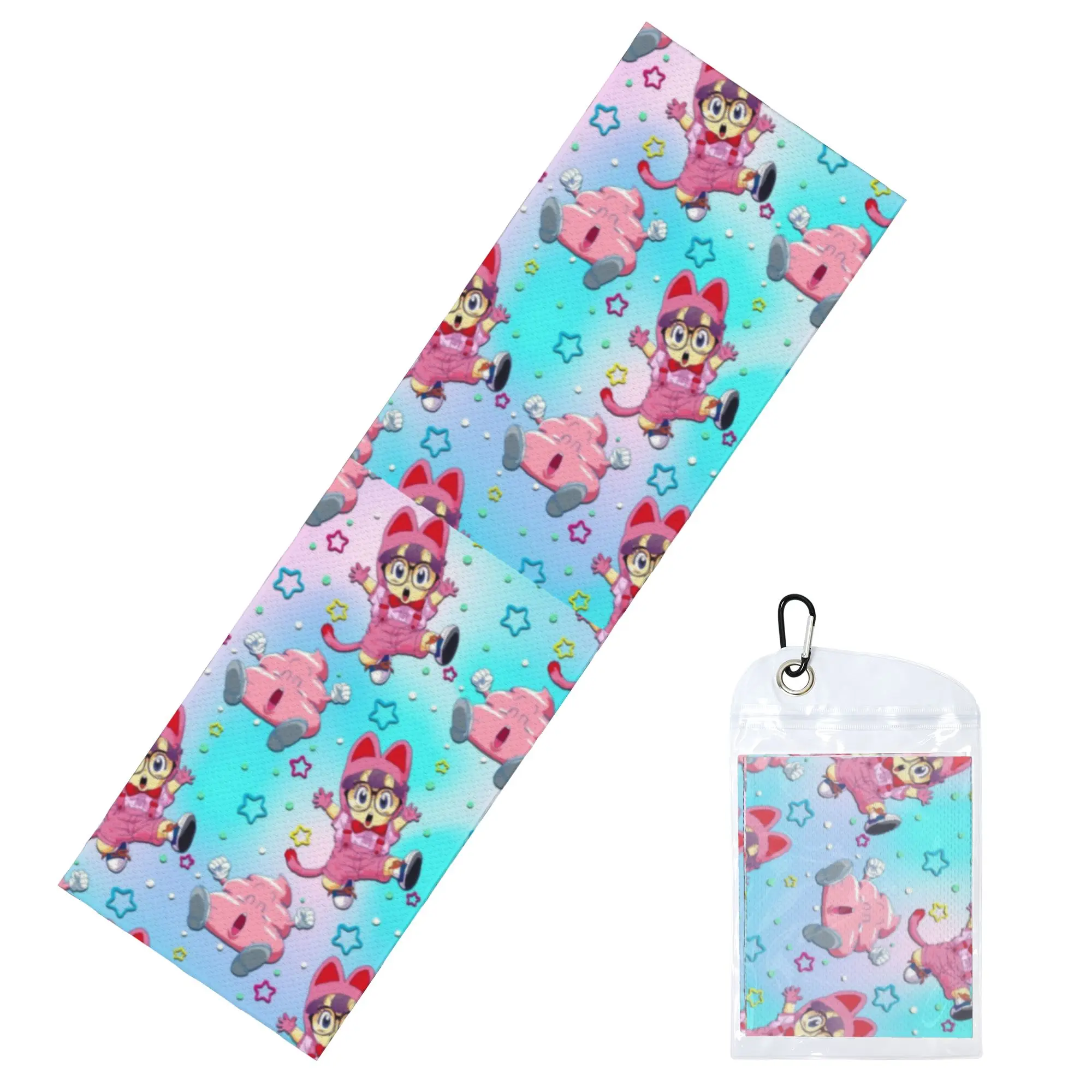 Arale And Poop Pattern Cold Exercise Towel Face Towel Quick Drying Dr. Slump Beach Breathable Cold Towel