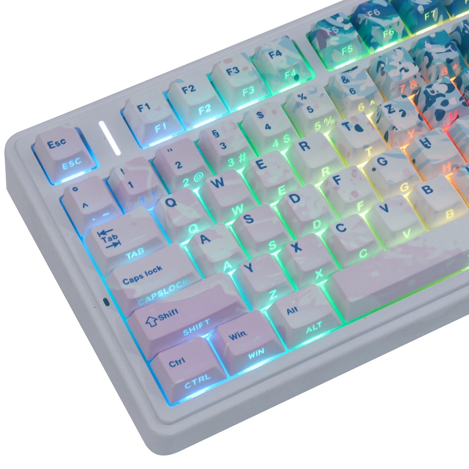 

Колпачки для клавиш из ПБТ, 133 клавиши Cherry Profile Pink Sands in Devon KeyCap, сублимированные и полупрозрачные с боковой гравировкой