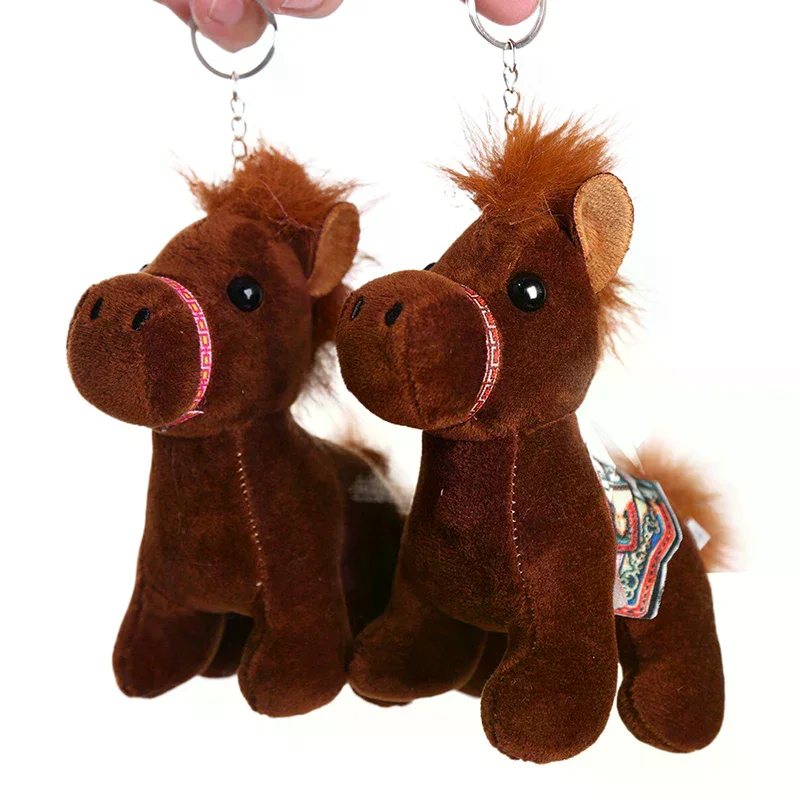 10 CM Carino Mini Cavallo Ciondolo Portachiavi Peluche Kawaii Animale Simulazione Farcito Bambola Borsa Decor Bambini Zodiaco Cavallo Regali