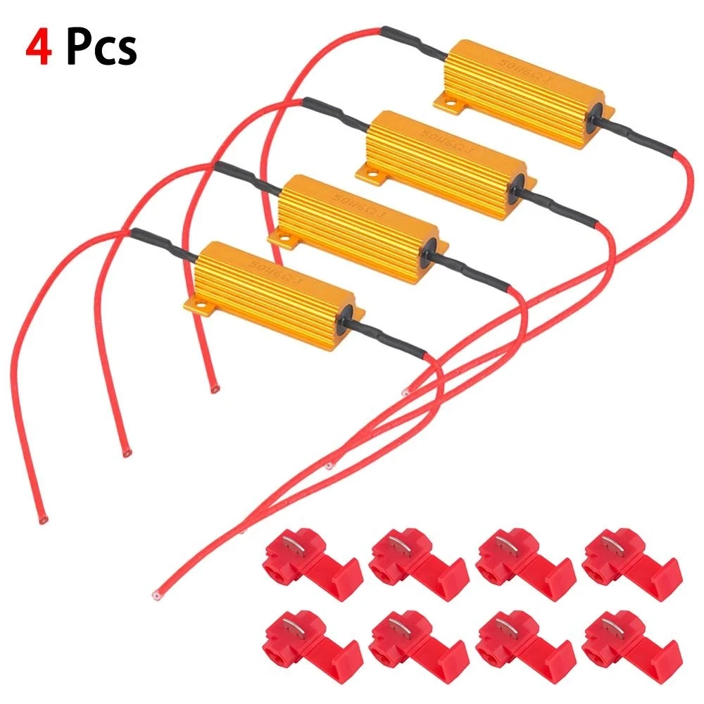 

4X 25W LED Reverse Brake Turn Signal Light Load Resistor Fix Error Fast Flash 7443 WY21W W21W 7440 P21/5W 1157 P21W 1156 PY21W