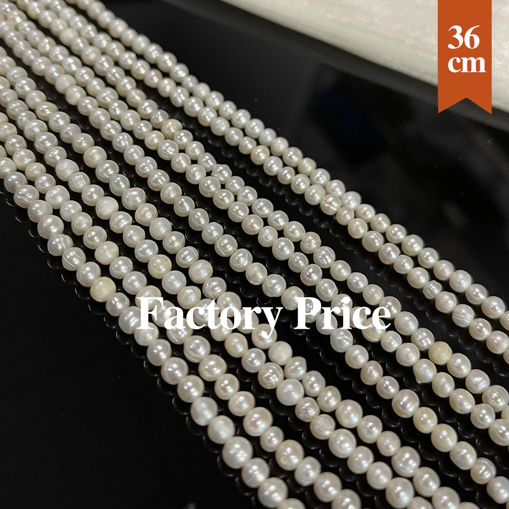 

1 Strand Natural Freshwater Pearl Bead 3-4mm Round White Pearl Loose Beads for Make Jewelry DIY Bracelet Necklace Accessories