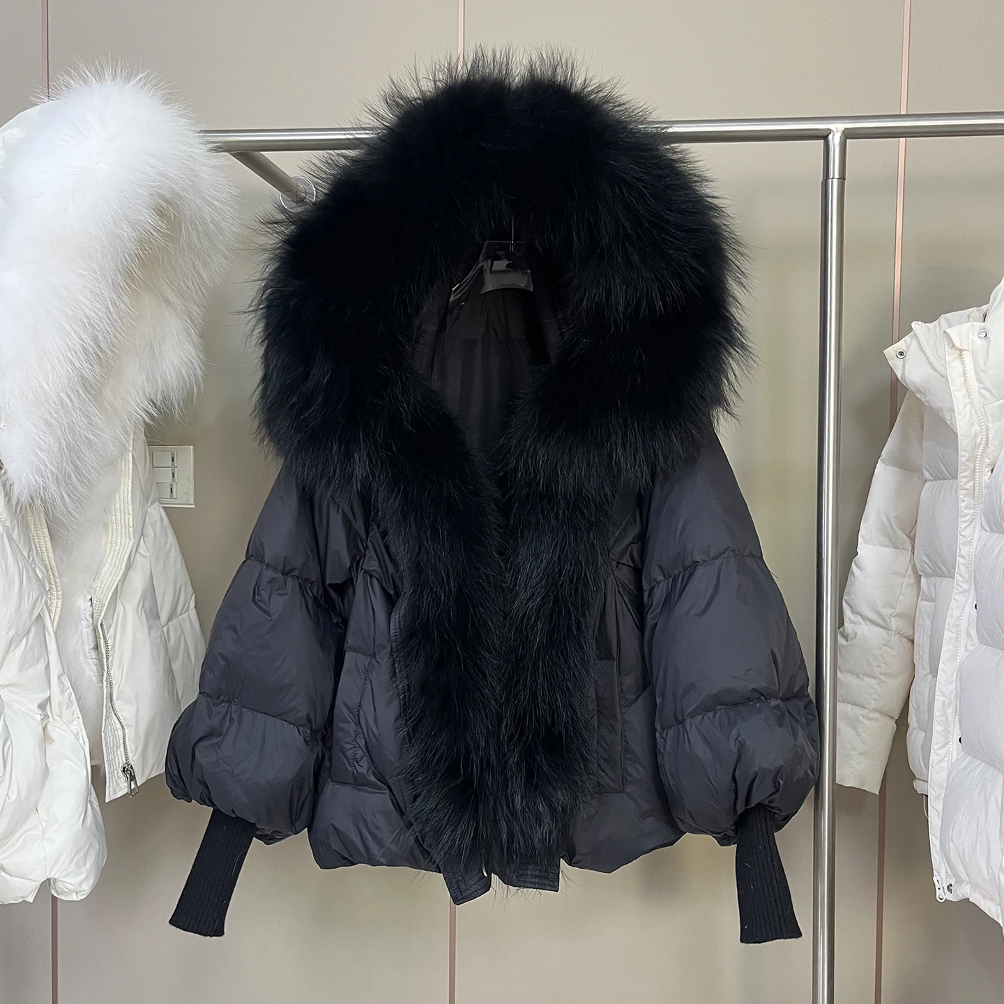   Collo in pelliccia giù Jaet Cappotto invernale da donna ort Thiened caldo allentato Cappotto invernale europeo Sle Faion Marchio Tagkita