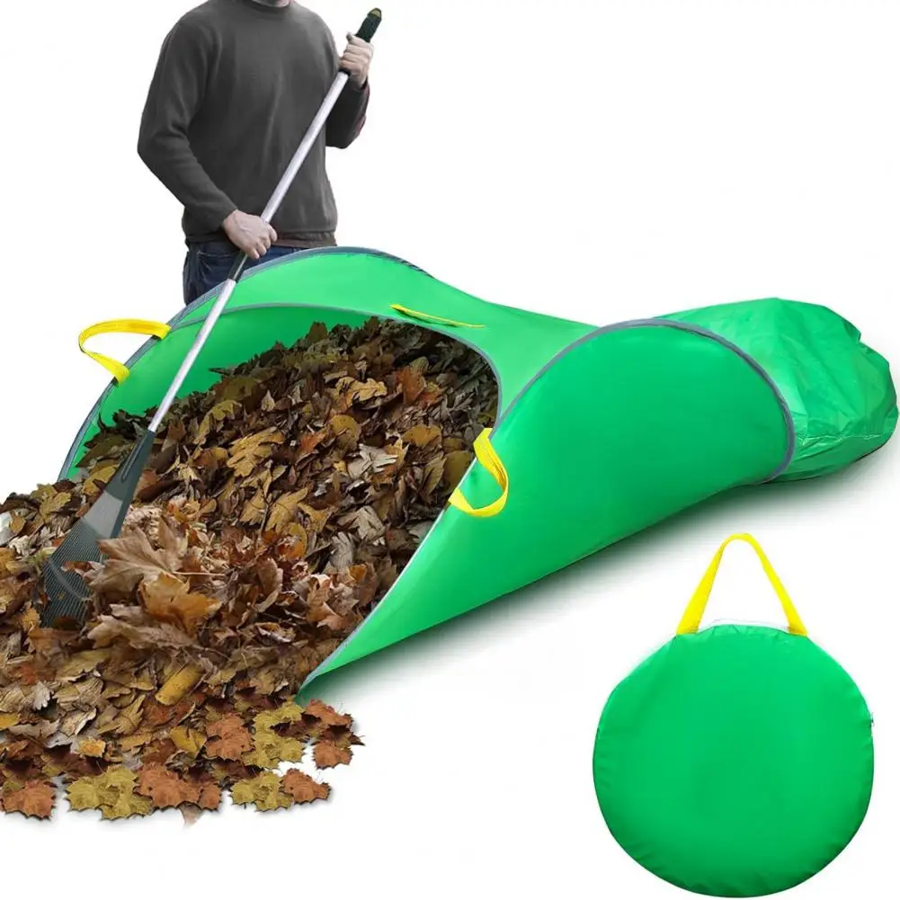 Leaf Collector Foldable Dustpan Portable Pop-Up Leaf Bag Leaf Pick Up Tool Reusable Garden Waste Bag for Yard Leaves Lawn Trash