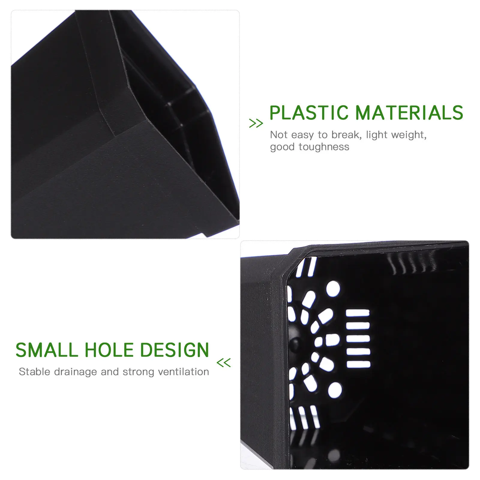 10Pcs Thick Plastic Plant Nursery Pots Square Flower Starting Planter Seedling Germination Container Plant Nursery Pot