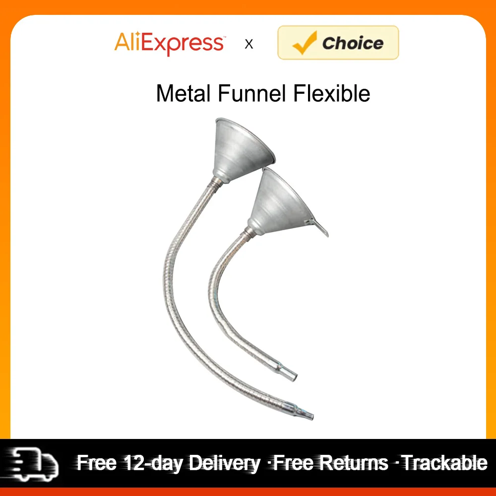 Metal Funnel Flexible 37cm/63cm for Car and Motorcycle Emergency Refueling Metal Funnel Flexible for Emergency Refueling