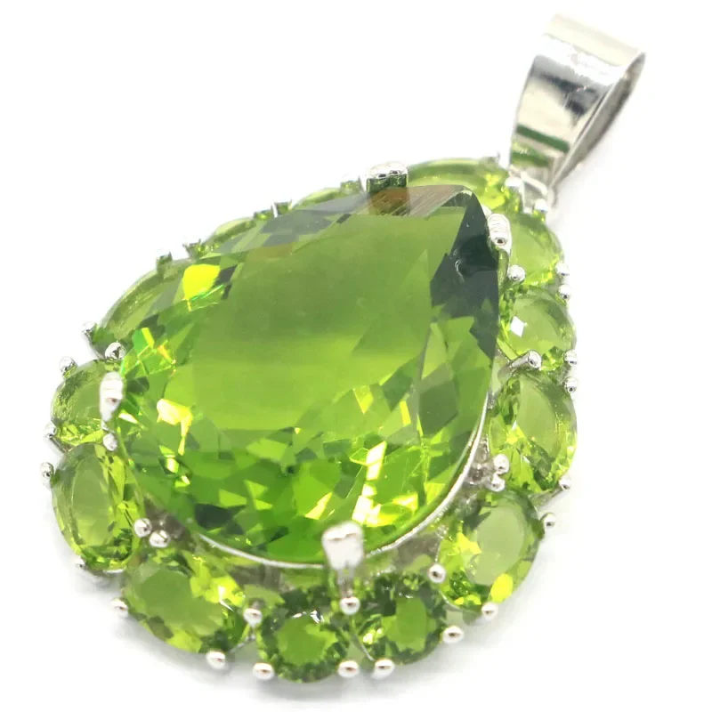 6g 925 MASSIEF STERLING ZILVEREN HANGER Mooie Roze Kunziet Paarse Spinel Groene Peridot Roze Morganite