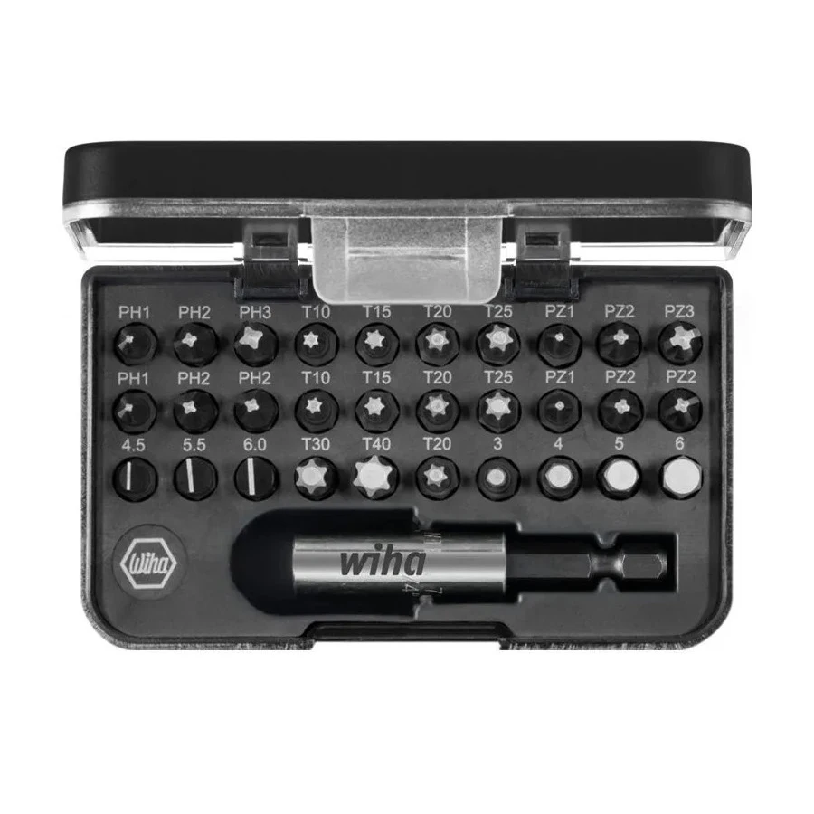 WIHA 45791 35-in-1 Cordless Electric Screwdriver Set with 31 Bits & Bit Storage Box & Storage Bag & Type-C Charging Cable&Handle