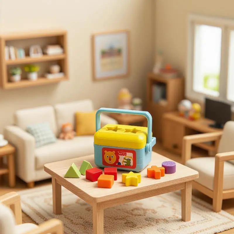 Miniature Dollhouse Toy Shape Sorting Set for Childrens Learning and Educational Development