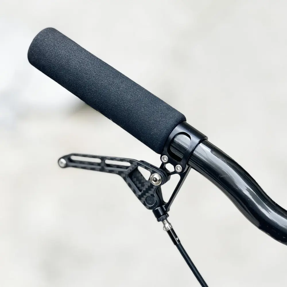 1 Pair UnionJack Carbon Fiber Brake Levers 53g for Brompton Folding Bike Brake Levers with Metal Base & Titanium Pivot