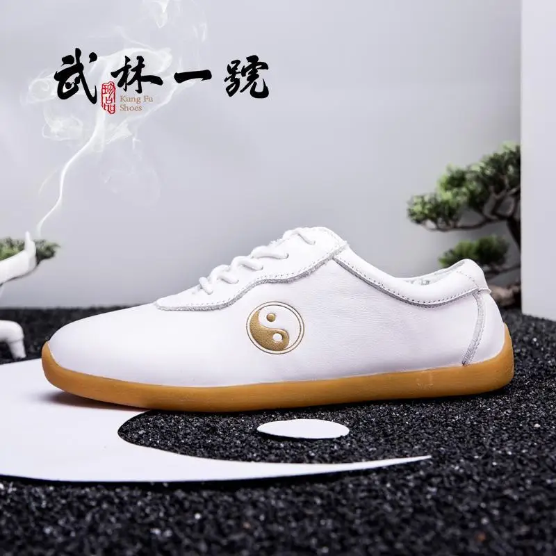 

Tai chi shoes women's leather cow tendon sole cow skin breathable tai chi shoes Martial arts shoes practice shoes men