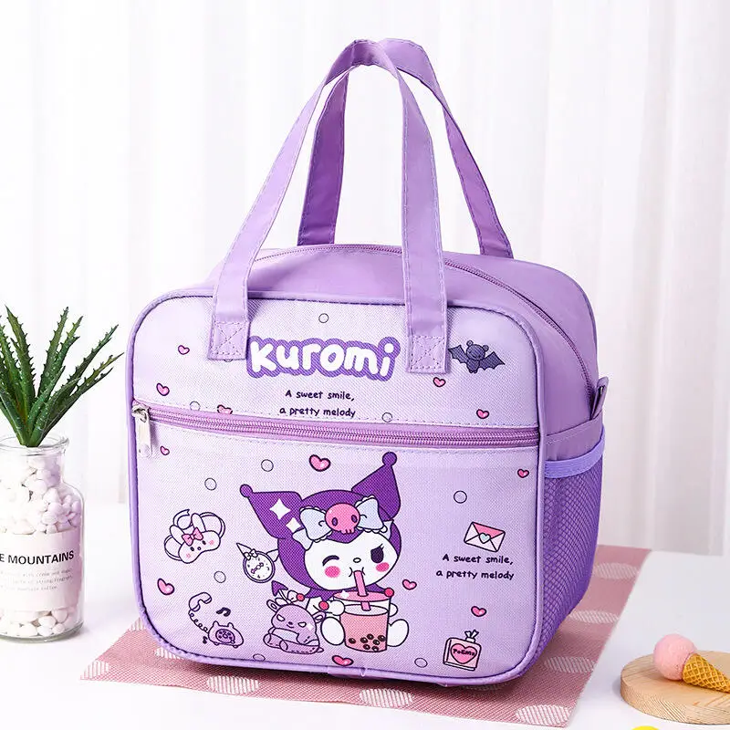 

Sanrio Hello Kitty Waterproof Lunch Bag Kawaii Anime Cute Go To School Go To Work Travel Picnic Fruit Snack Bento Storage Bag