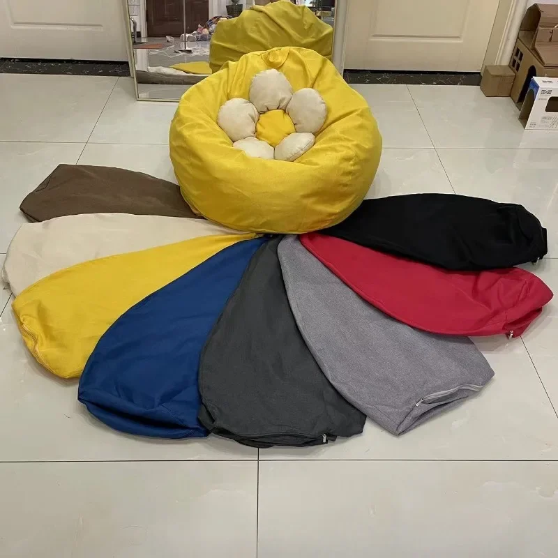 Lazy Sofa Cover Bean Bag Cover Without Filler Liner Solid Color Tatami Fabric Sofa Bedroom Living Room Single Sofa Chair Jacket