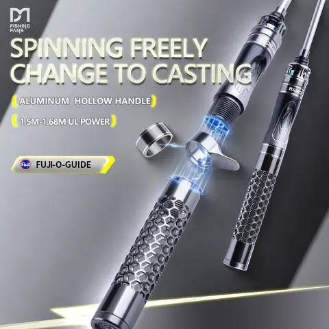 FISHINGFANS RANCY 3.0 Spinning Casting Double Size FUJI O Guide Travel Portable UL Ultralight 1-6g Travel Portable Fishing Rod