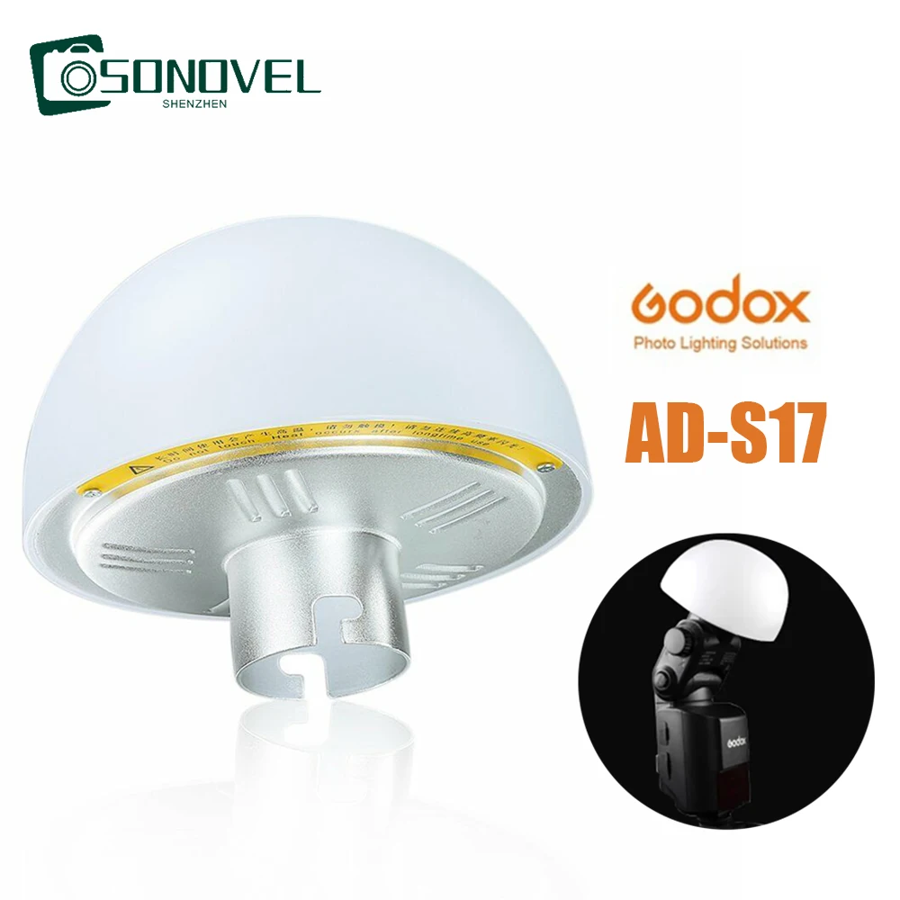 Godox AD-S17 Wide Angle Soft Focus Shade 180 Degrees Dome Diffuser Flash for WITSTRO AD-180 AD-360 AD200 Speedlite accessories