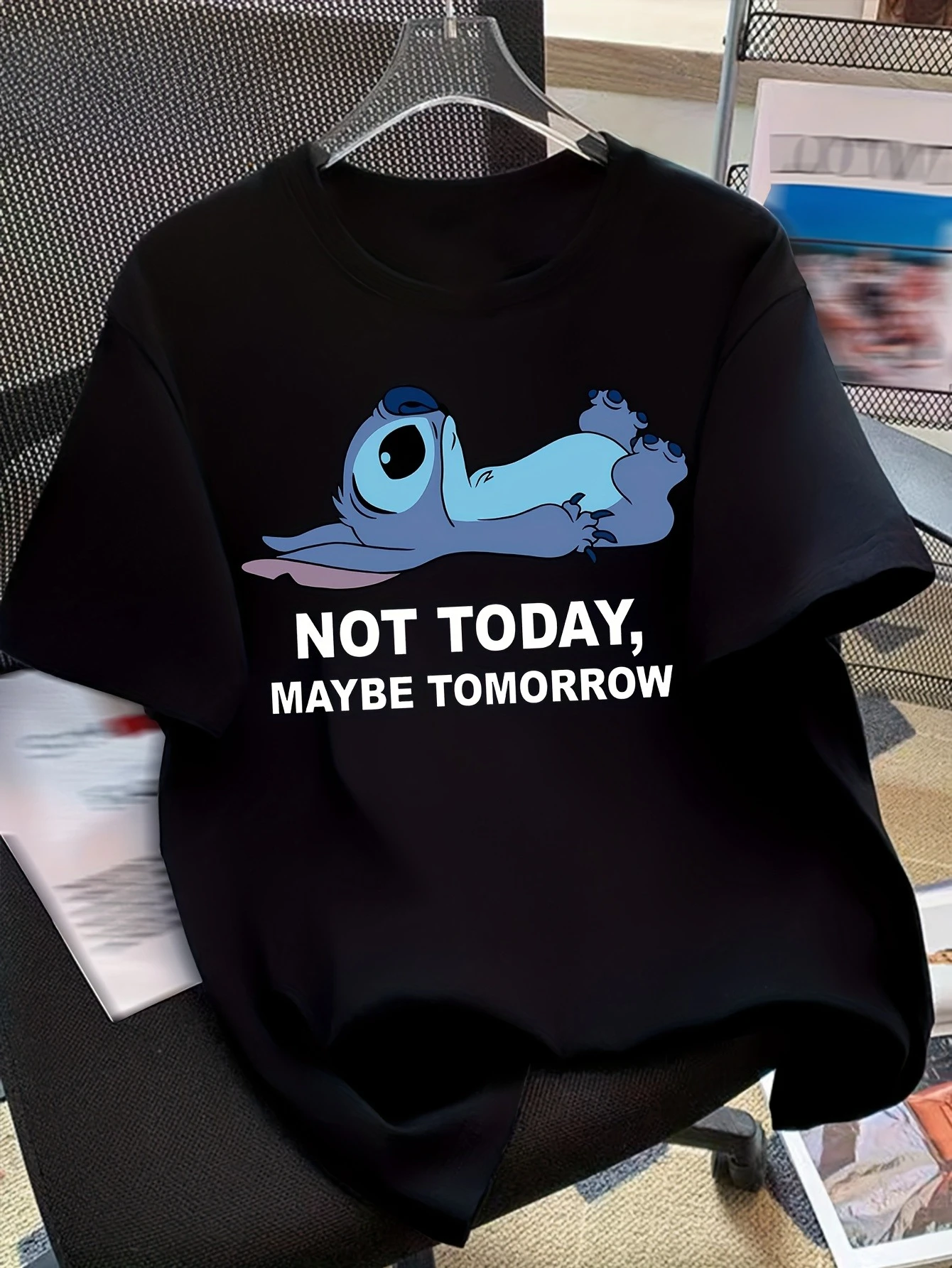 

Stitch Cartoon Graphic Printing Summer Autumn Winter Cotton Men's and Women's T-shirts Short Sleeves Luxury Outdoor Sports Brand