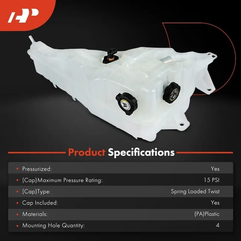 A-Premium-Rückgewinnungsbehälter für Motorkühlmittelüberlauf [mit Kappe und Sensor] Kompatibel mit Freightliner Cascadia 2008–2017, C