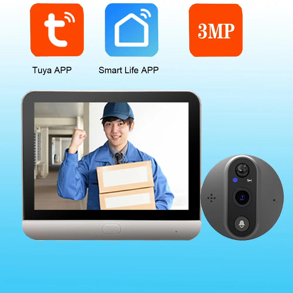 Дверной звонок Tuya 3MP, интеллектуальная гостиная