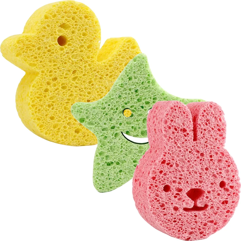 

3 Pcs Baby Sponge Children's Bath Bathtub for Hair Sponges Bathing Set Kids Body Scrubber