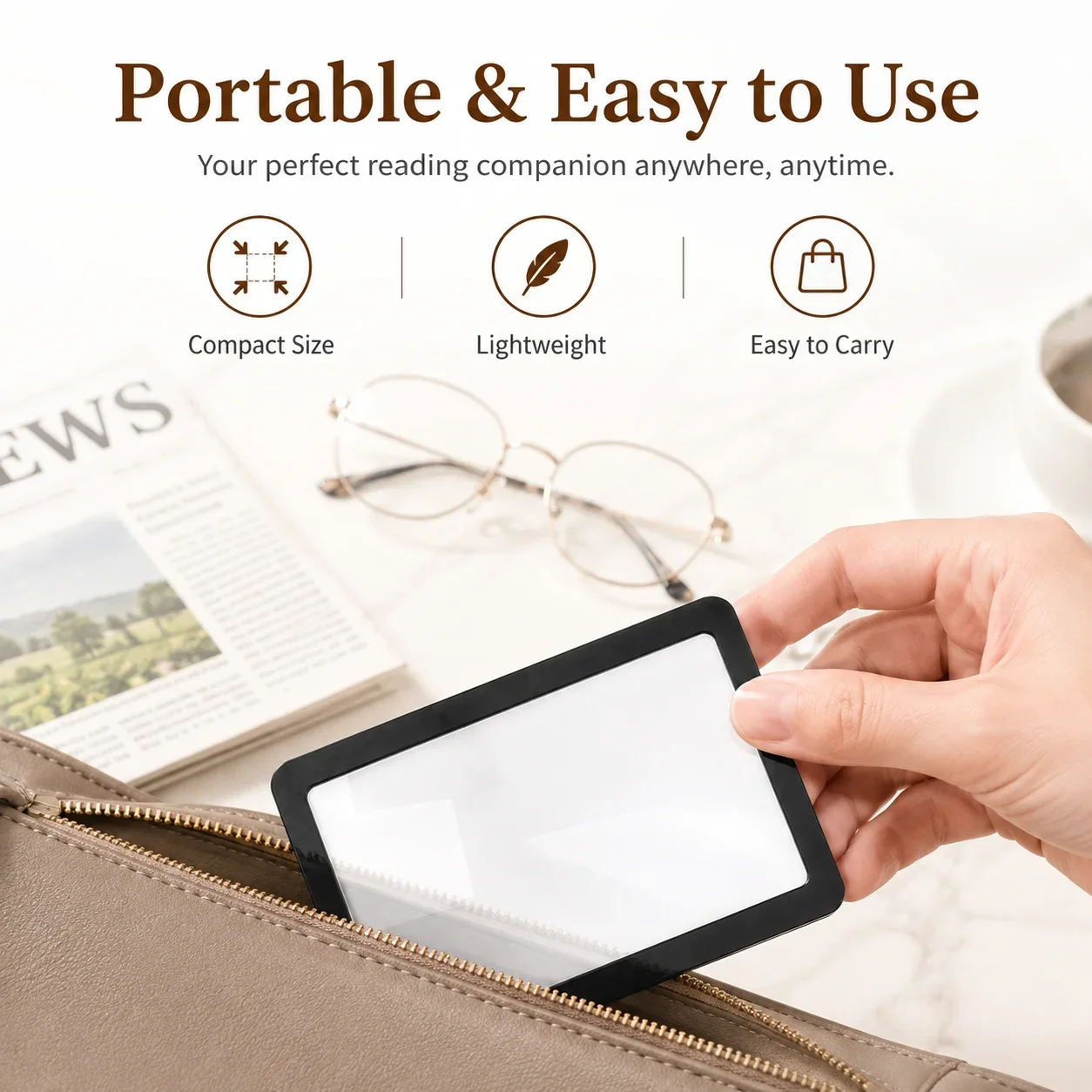 1-10pcs Portable Card-Sized Magnifying Glass Slim Pocket Magnifier for Reading Small Text,Receipts Fine Print,for Everyday Use