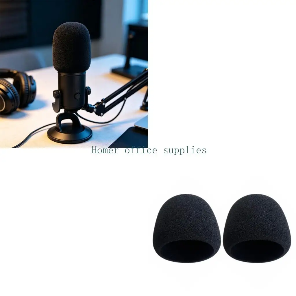 K43B Mic Voice Recording Windscreen Sleeve Cover in Soft Black Material for Streaming, Podcast Use, and Dust Guard Support