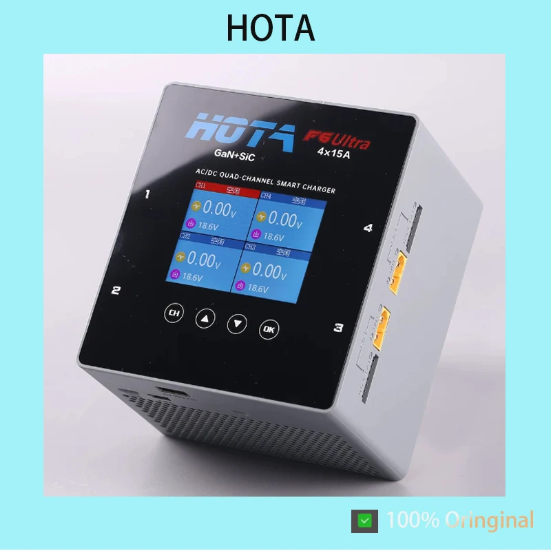 HOTA F6 Ultra Dual-Mode 4-Channel Smart Balance Charger with Built-in Power Supply, 1000W High Power Lithium Battery Charger, Up
