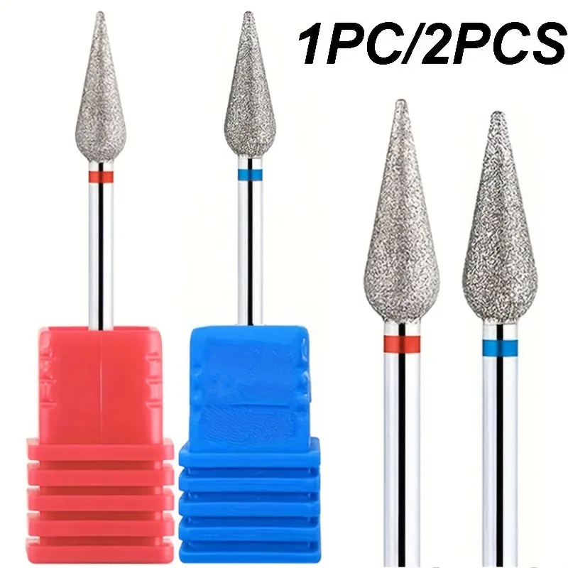 1PC/2PCS Diamant Nagel Bohrer, Flamme Nagel Bits Elektrische Fräser, für Nagel Polieren Entfernen Grat Gel rotierenden Schleifen