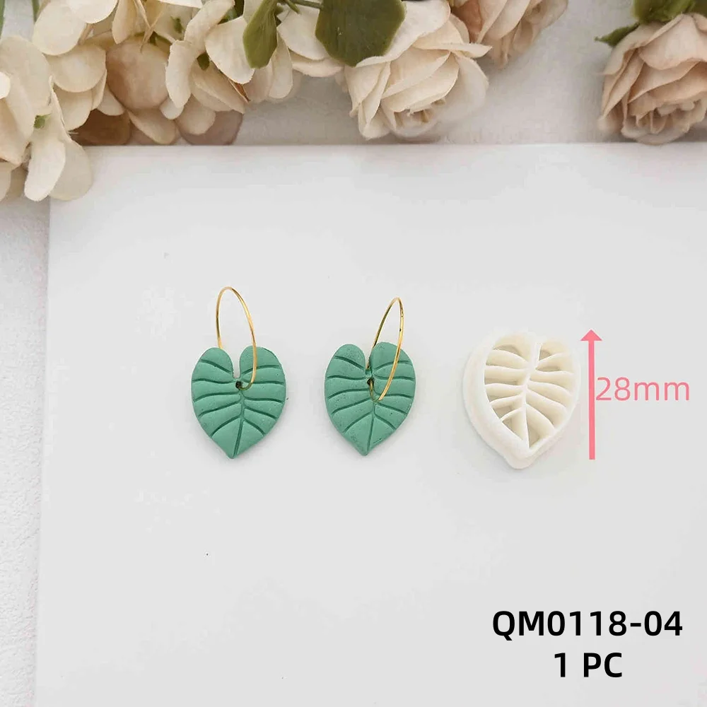 Tulip Daisy Rose Bouquet Polymer Clay Cutters Flower Leaves Dangle Clay Cutting Pottery Ceramics Mold for Earrings Jewelry Tools - view 6