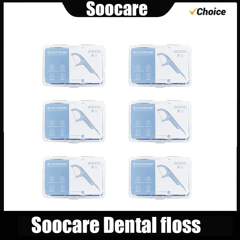 Soocare Tooth Cleaning Sticks Tooth Picks No Damage to Teeth Oral Care Ergonomic Design FDA Tested Food Grade 50pc/box