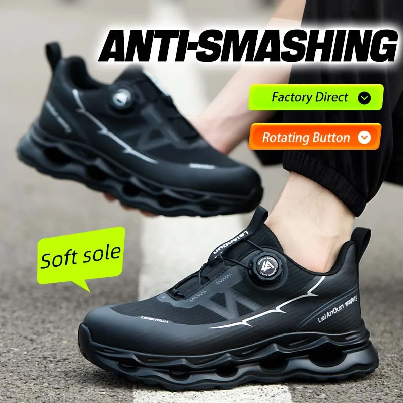Leiandun été respirant hommes nouveau Anti-smash Anti-crevaison isolation léger bouton rotatif chaussures de sécurité