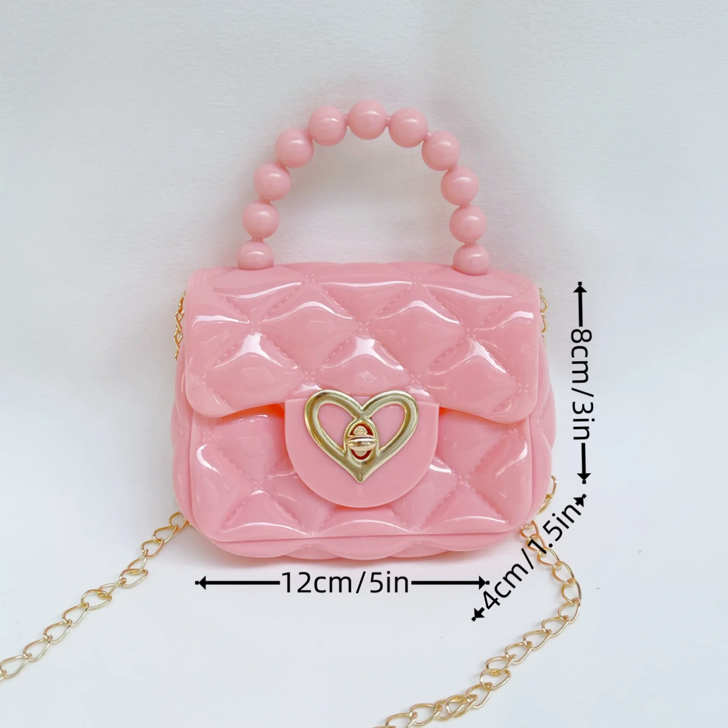 Trendy Girls Jelly Mini Handbag - Candy-Colored with Faux Pearl Chain, Perfect for Casual Outings Birdhouse Chinchilla Bird nest