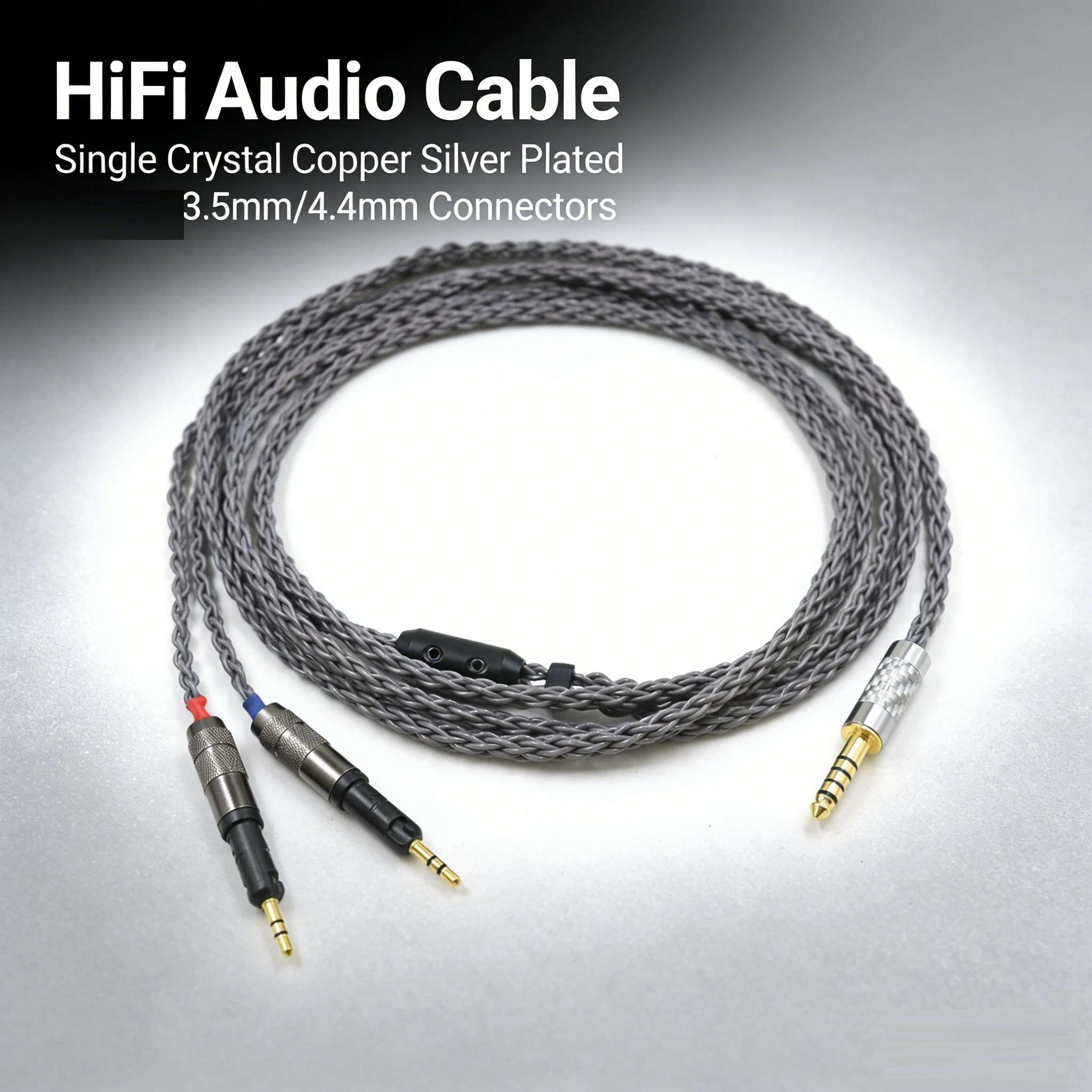 

152 ядра 6,35 мм 4,4 мм 2,5 мм7N OCC посеребренный кабель для обновления наушников R70X для наушников ATH-R70X R70X R70X5