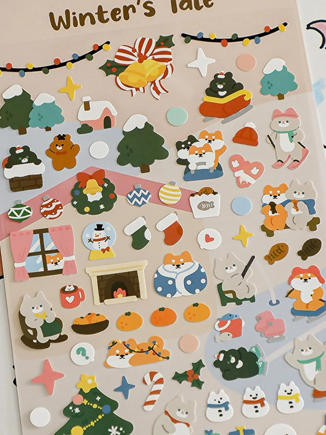 Cute Green Tree Christmas Stickers 12x21cm