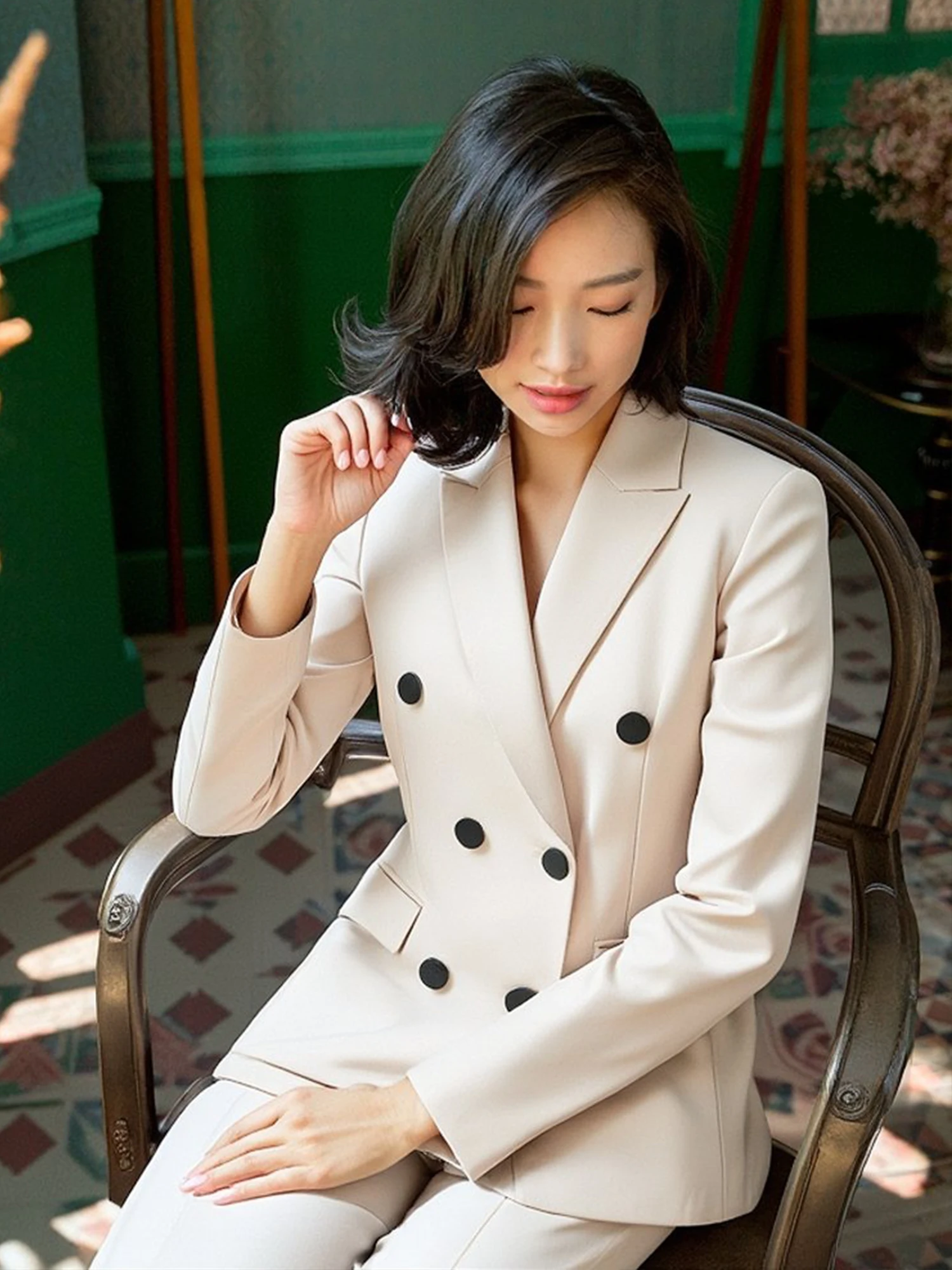 Ele Profional ensemble de costume pour femmes hôtel gestionnaire vêtements de travail printemps automne haut de gamme Faion trajet Sle mélange de Polyester