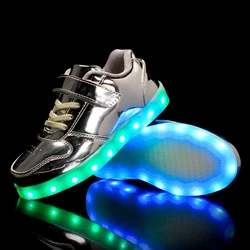 Children Luminous Glowing Sneakers Black Pink Led Light Shoes Kids Led Shoes Boys Girls Kids Breathable Shoes Tenis Para Niño