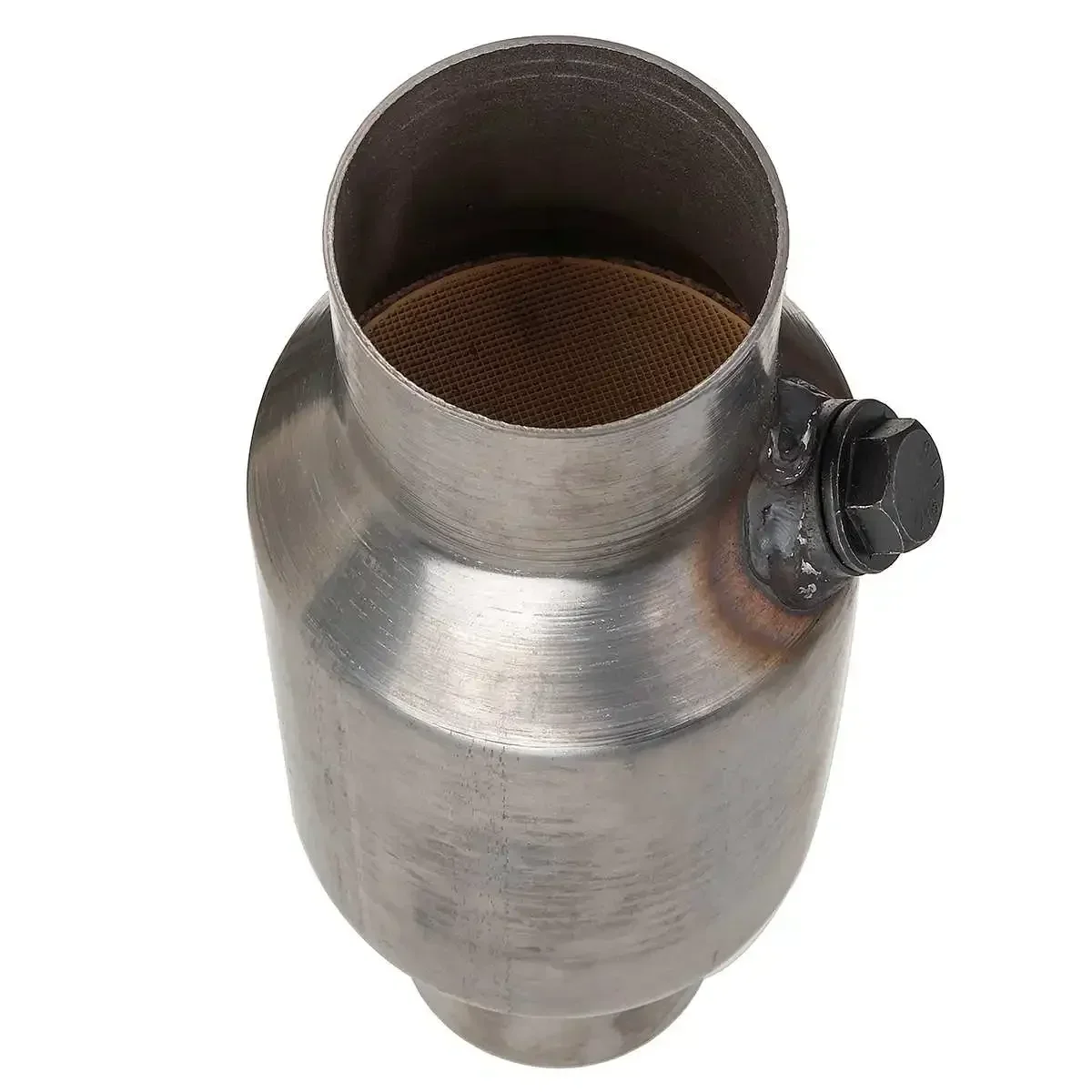 

Сварной каталитический нейтрализатор из нержавеющей стали с высоким расходом, универсальный каталитический нейтрализатор выхлопных газов автомобиля 2,5 дюйма 63 мм