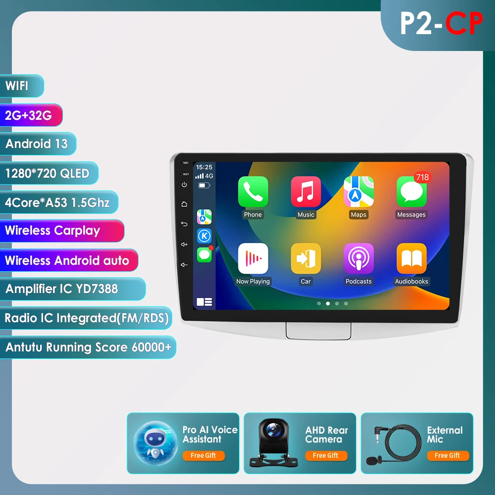 2 Din Auto Radio Android Voor Vw Passat B7 B6 Cc Volkswagen Carplay 2010-2015 Autoradio Multimedia Scherm Gps Audio Stereo Speler