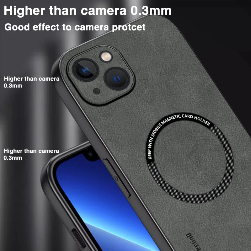 Tipo magnético de pele de carneiro para iPhone, 13, 6.1 ", à prova de choque, macio, TPU, 13pro, 13promax, tampa traseira do telefone, homens, mulheres