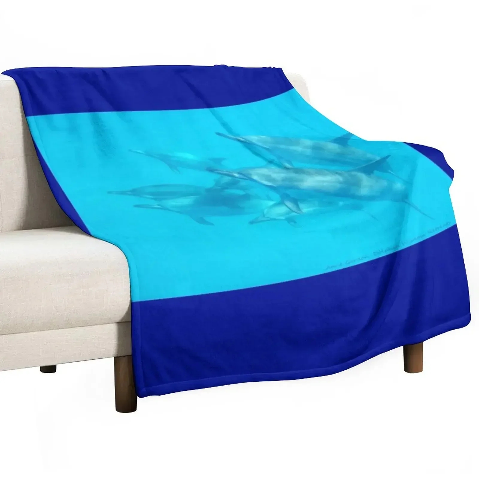 Dolphin Ascendance Throw Blanket Furry Custom Blankets