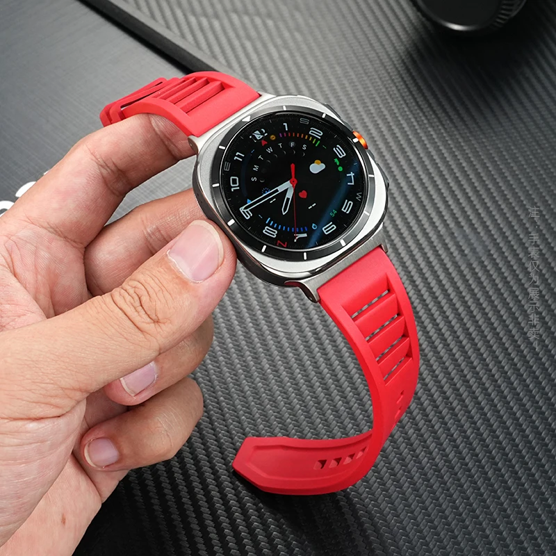 Para samsung smartwatch galaxy watch ultra/7 pulseira de relógio fluorubber oceano ultra pulseira de substituição esportes corrente de relógio à prova dwaterproof água