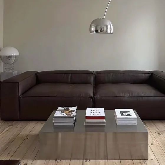 Stainless steel cube side table coffee table storage table light luxury style
